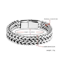 Stainless Steel Braided Double Row Front and Rear Fish Scale Alloy Magnetic Buckle Bracelet with Keel Jewelry New Model - Image 5