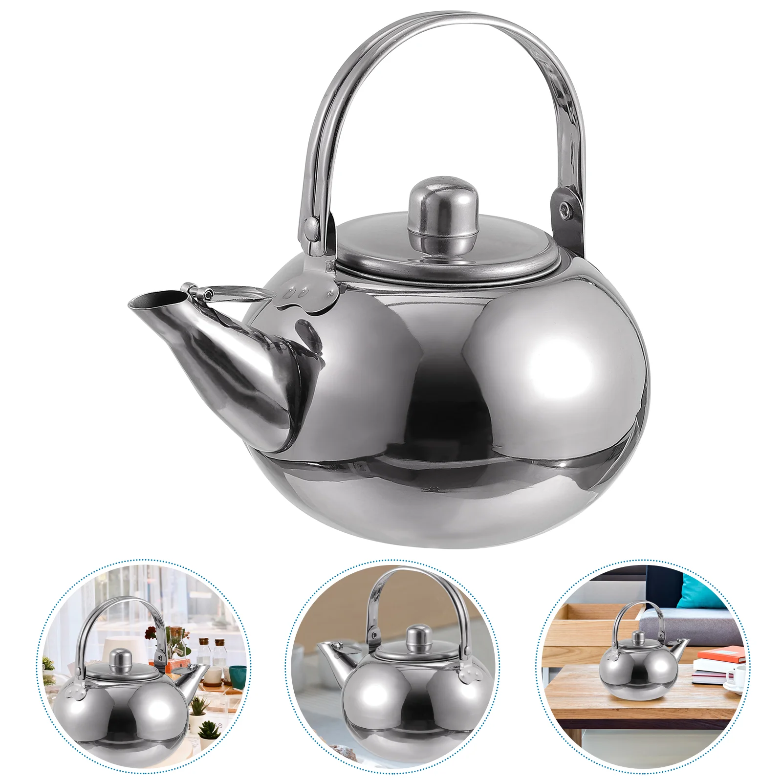 

1L stove teapot 304 Stainless Steel Teapot with Removable Infuser Tea Kettle Stovetop Safe Teapot for Loose Leaf Blooming Tea