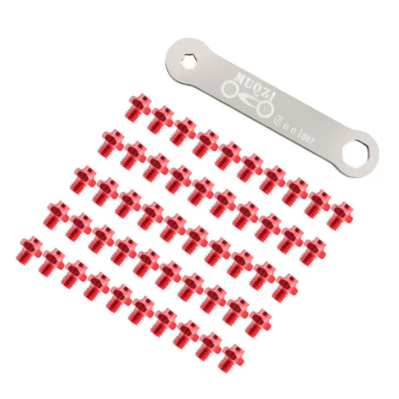 Lot De 50 Boulons De Pédales De Vélo De Route, Vis Fixes Goujons Antiderapants Pieces De Pedales Avec Cle~p143262753