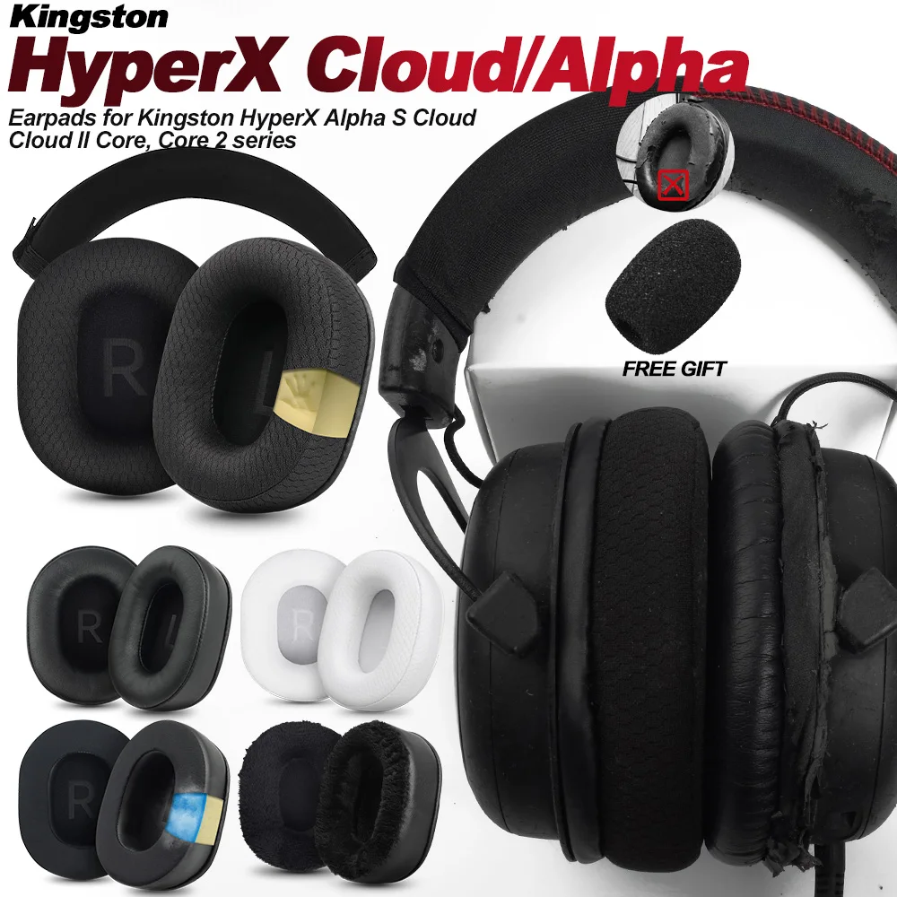 Replacement Foam Ear Pads for HyperX Cloud 123 Alpha, II,III