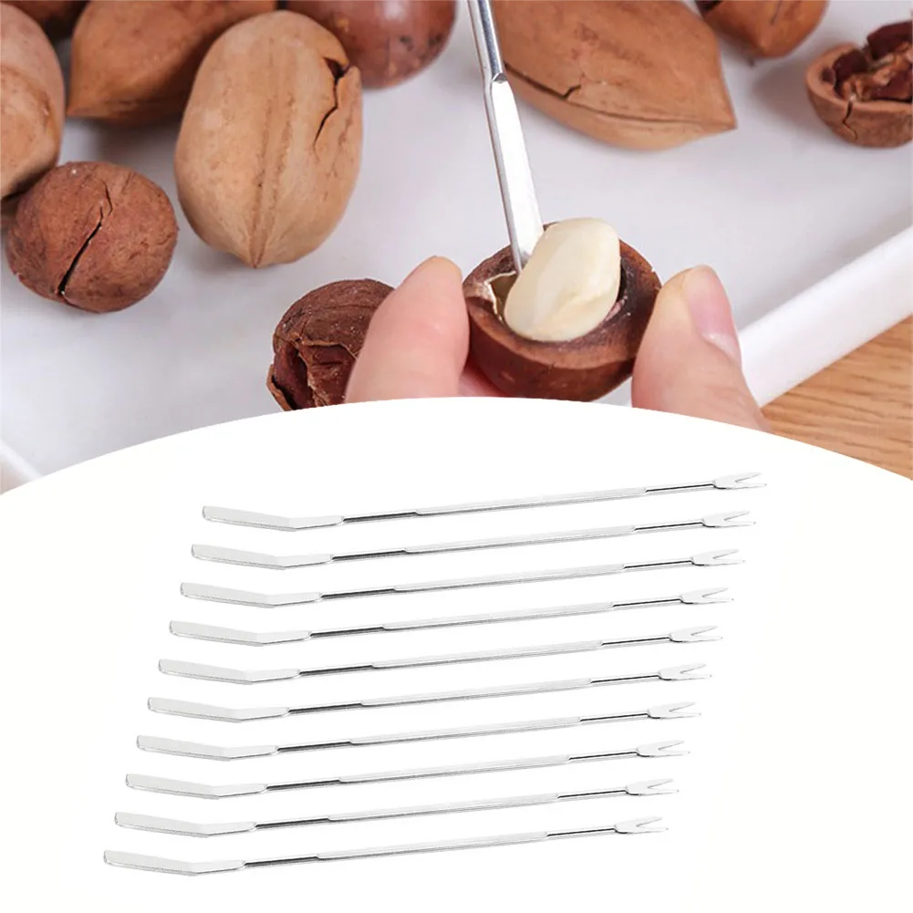 

10PCS Lobster Forks Scoop Seafood Picks Stainless Steel Fork Kitchen Picnic Seafood Tools For Lobster Nut Crawfish Prawns