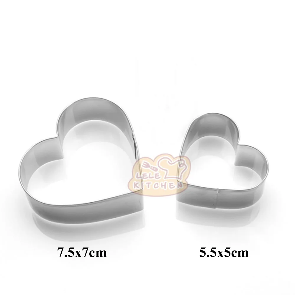 1pcs Heart Shape patisserie reposteria Stainless Steel Cookie Cutter Sugarcraft Fondant Cake Decor Tools Sandwich Mould Kitchen