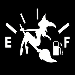 Humorous Girl Car Fuel Tank Waterproof Vinyl Sticker Decals - DIY Auto Decor Accessory - 13.75x11.25cm (B White)