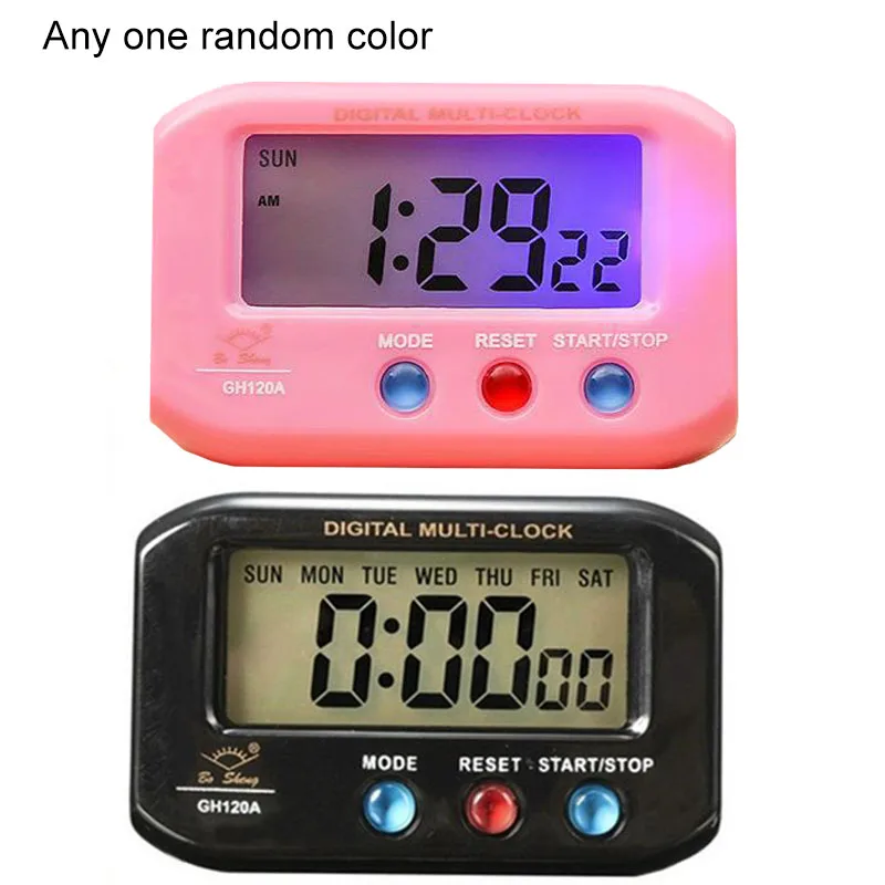 Small Clock Digital Time Stop Snooze Table 2.7" Date Desk Display Night Light 4 colors 6.7*4.5*3.4cm ABS Hot