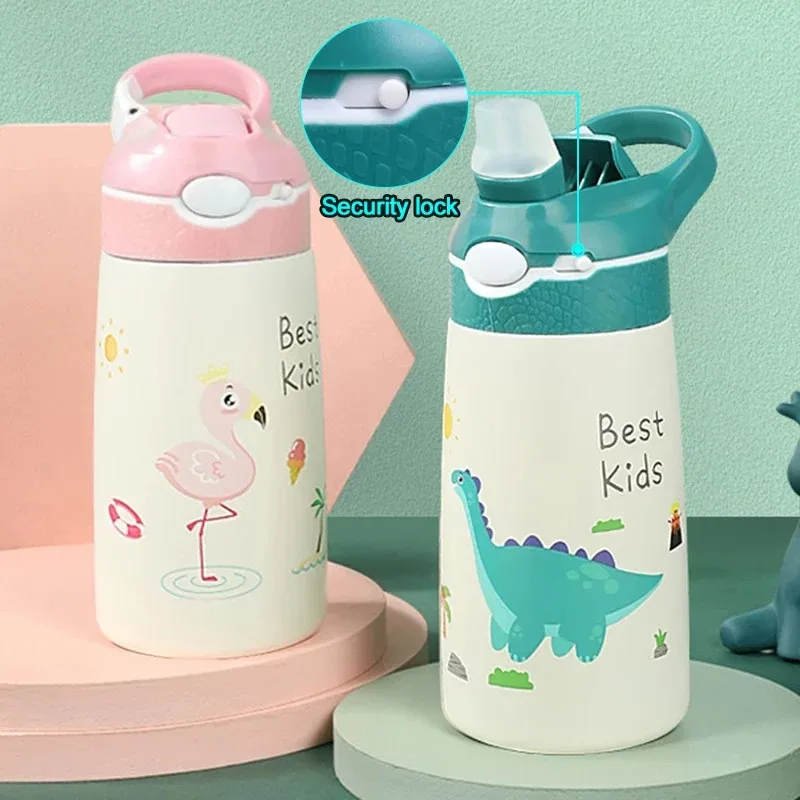 스테인레스 스틸 보온병 머그컵, 휴대용 진공 플라스크, 어린이, 소년, 소녀용 물병, 400ml