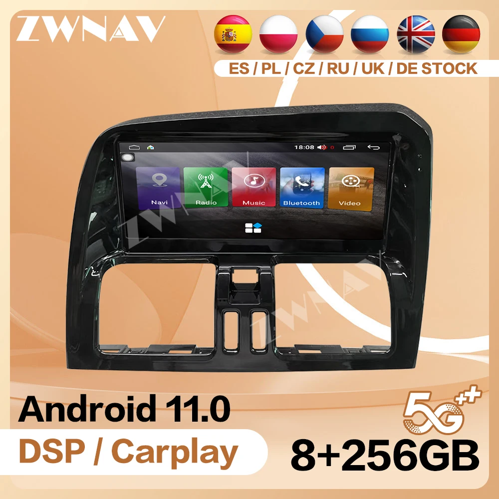 Ricevitore Radio Carplay 258G Per Volvo Xc60 2009-2017 Android 12 Player Video Gps Head Unit Audio Stereo Accessorio Per Auto Bluetooth