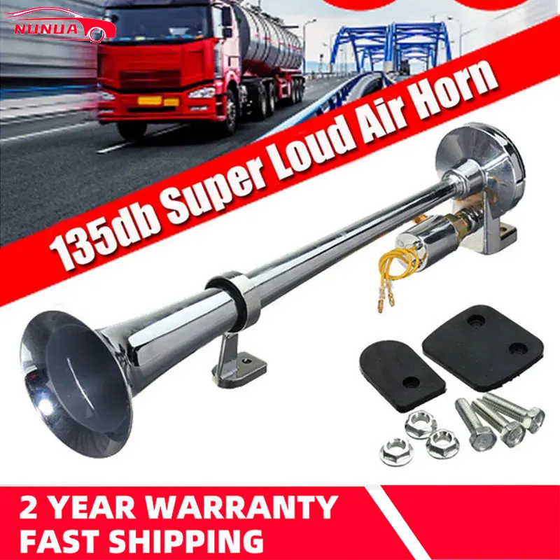 12V/24V Electric Air Horn 139db Super Loud 18 inch Car Siren Tone Pump Loud Air Horn For Car Motorcyclel Truck Van Lorry Boat
