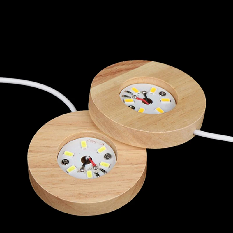 Description Picture 6 of itemWooden LED Light Dispaly Base Wooden Night Lamp Base LED Light Display Crystal Ball Wood Luminous Base