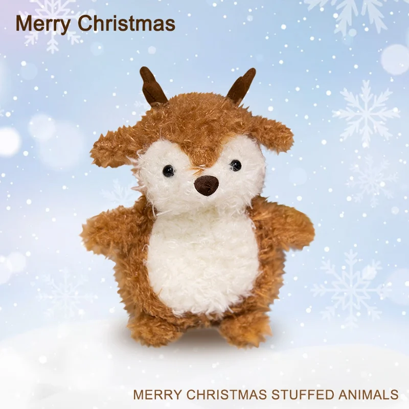 Christmas Day Cartoon Plushies Stuffed Scarf Snowman Elk Green Tree Soft Plush Toy Party Prop Decor Gift 6