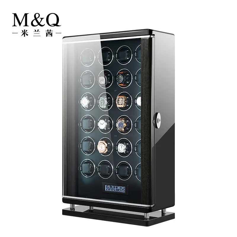 MELANCY Automatic Watch Winder Touch Mechanical Watch Turntable Built-in Backlight Box With Fingerprint Safe Storage Box Home