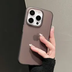 Chic Candy Matte Transparent Phone Case with Soft Bumper Edge - iPhone 12 Pro (Black)