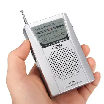 BC-R60 포켓 라디오 텔레스코픽 안테나, 미니 AM FM 노인 라디오, 월드 리시버 88-108MHz, 스피커 포함, 3.5mm 이어폰 잭