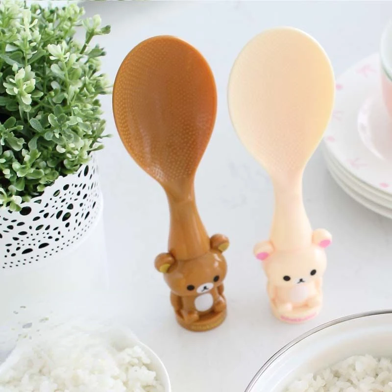 Cute Korean style upright Rilakkuma non-stick rice spoon, durable and non-deformable rice spoon, non-stick