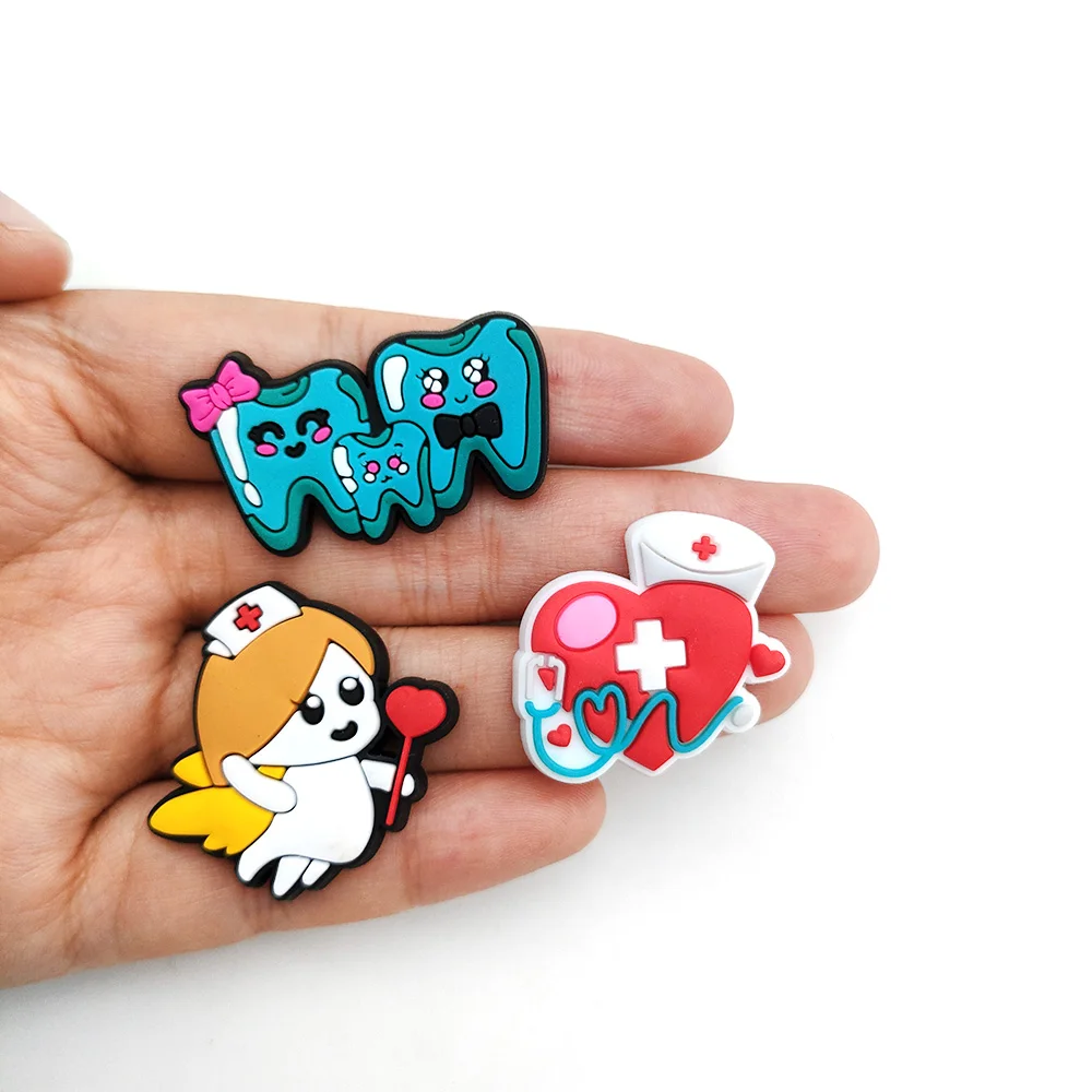 Hot Sale 1-30Pcs Doctor Nurse Shoe Charms Accessories for Decoration Boys Girl Kids Women Teens Christmas Party Favors Gift