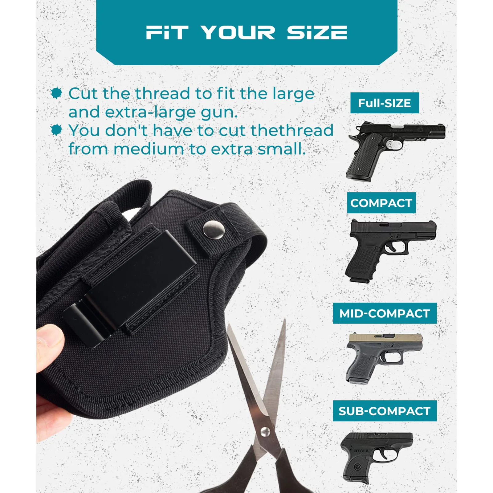 Nylon Concealed Carry Pistol Holster for 380 45ACP