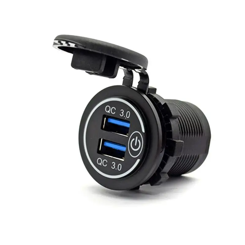 

Quick Charge QC3.0 For Car Boat Motorcycle USB Built-In Sockets Dual Port USB Phone Charger Waterproof Power Outlet with