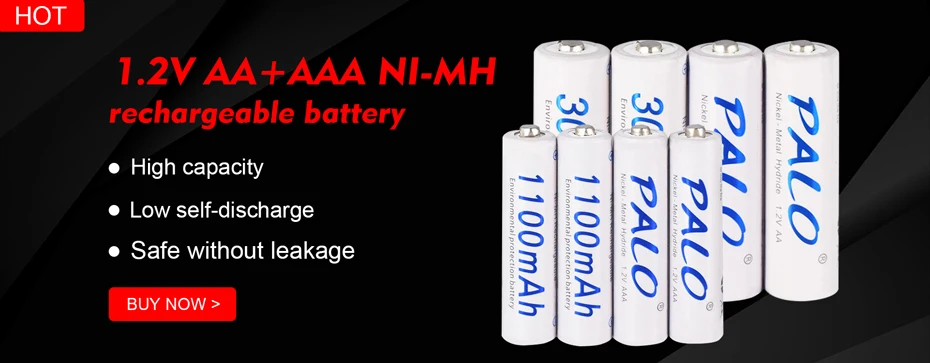 PALO 4-8 Slots Fast Smart Charger LCD Display Intelligent Battery Charger For 1.2V AA AAA NiCd NiMh Rechargeable Battery