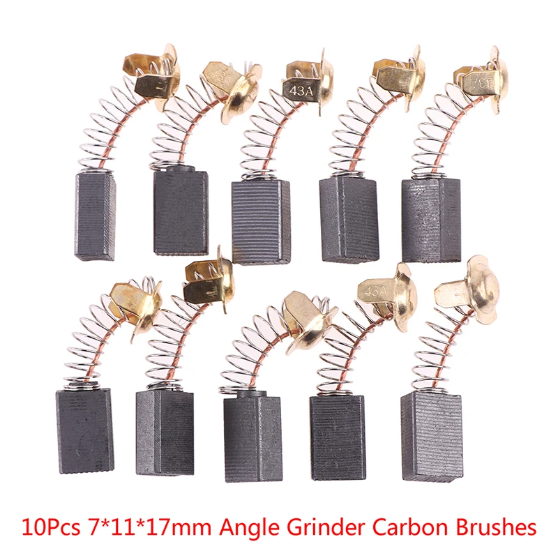 

10Pcs Angle Grinder Carbon Brushes 7*11*17mm Power Tool Motors Spare Parts