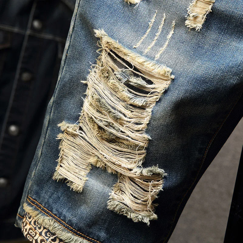 Men's Ripped Short Jeans - Full Length