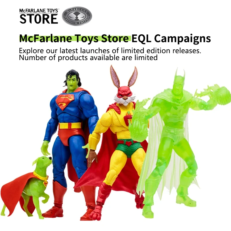 Mcfarlane Toys Silver Label Captain Carrot Superman & Krypto Batman Come Lanterna Verde 18Cm Action Figures Modello Di Kit Da Garage