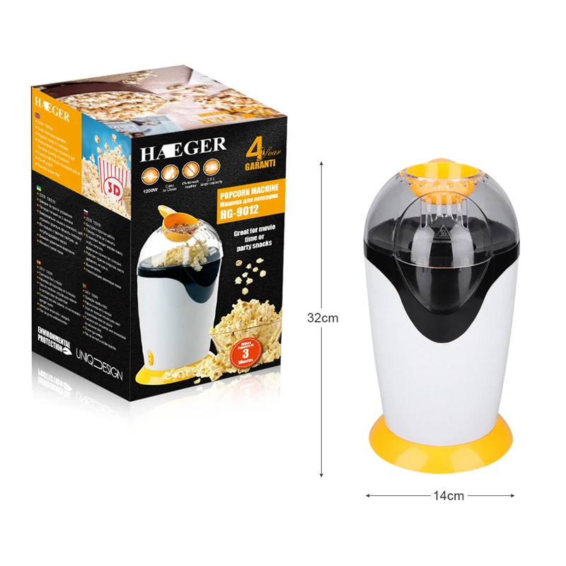 Electric Popcorn Machine Household Mini EU Electric Automatic Popcorn Maker with A Swirl The Non-stick Liner DIY Corn Popper popcorn popper
