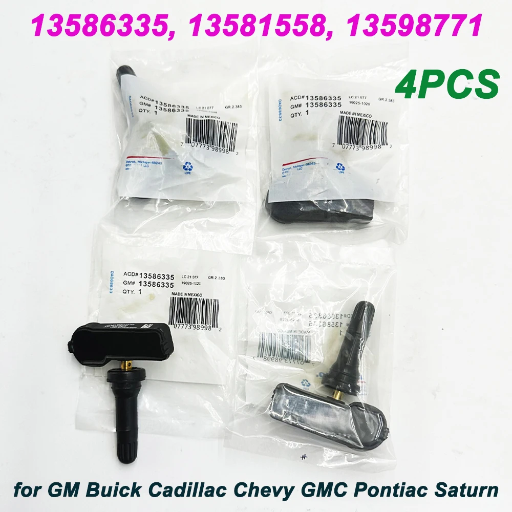 

Датчик давления в шинах TPMS 4 шт. 13586335 13598771 для 2018 GM Chevy Cadillac Buick GMC Pontiac 20923680 22853741 25920615 315 МГц