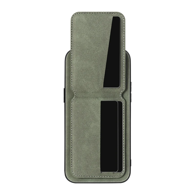 Solid Color Leather Wallet Phone Case with Card Slot and Shockproof Bracket