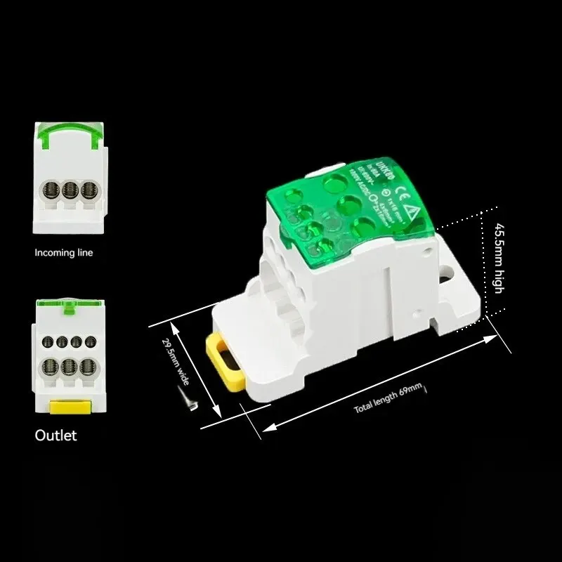 UKK-80A Single Stage Splitter Box Wire Connector High-Current Household Into A Multi-Outlet Terminal Block Rail Splitter Box