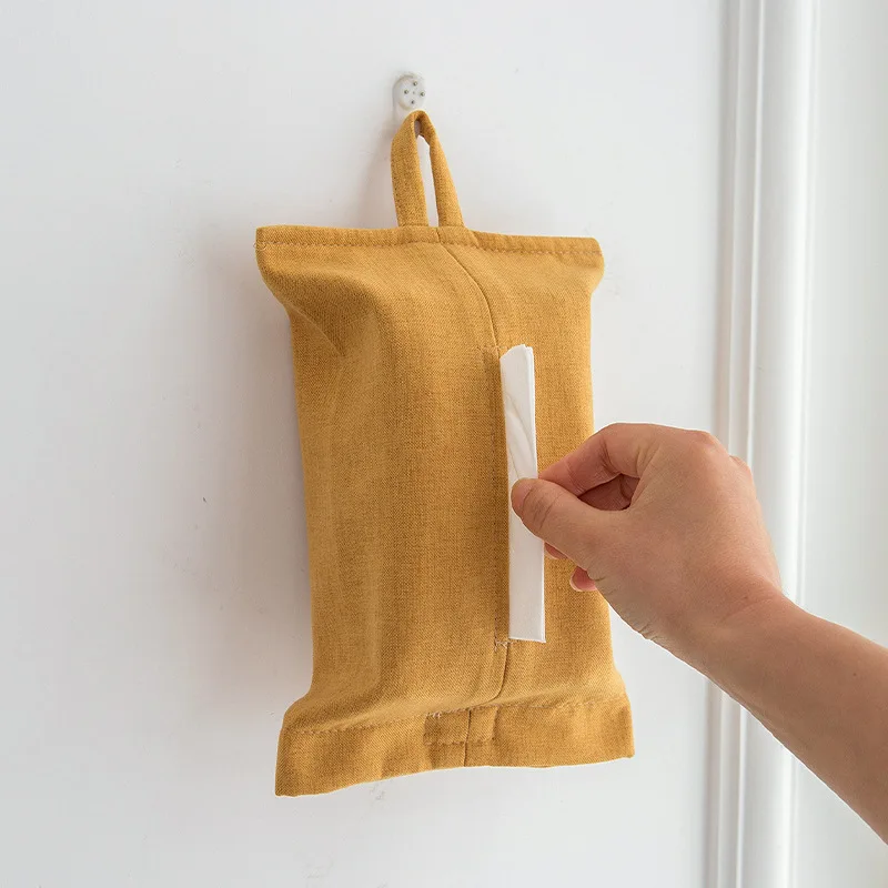 Solid Color Napkin Tissue Box Creative Tissue Box Portable Hanging Paper Tower Holder Organizer Soft Paper Napkin Case Supplies 4
