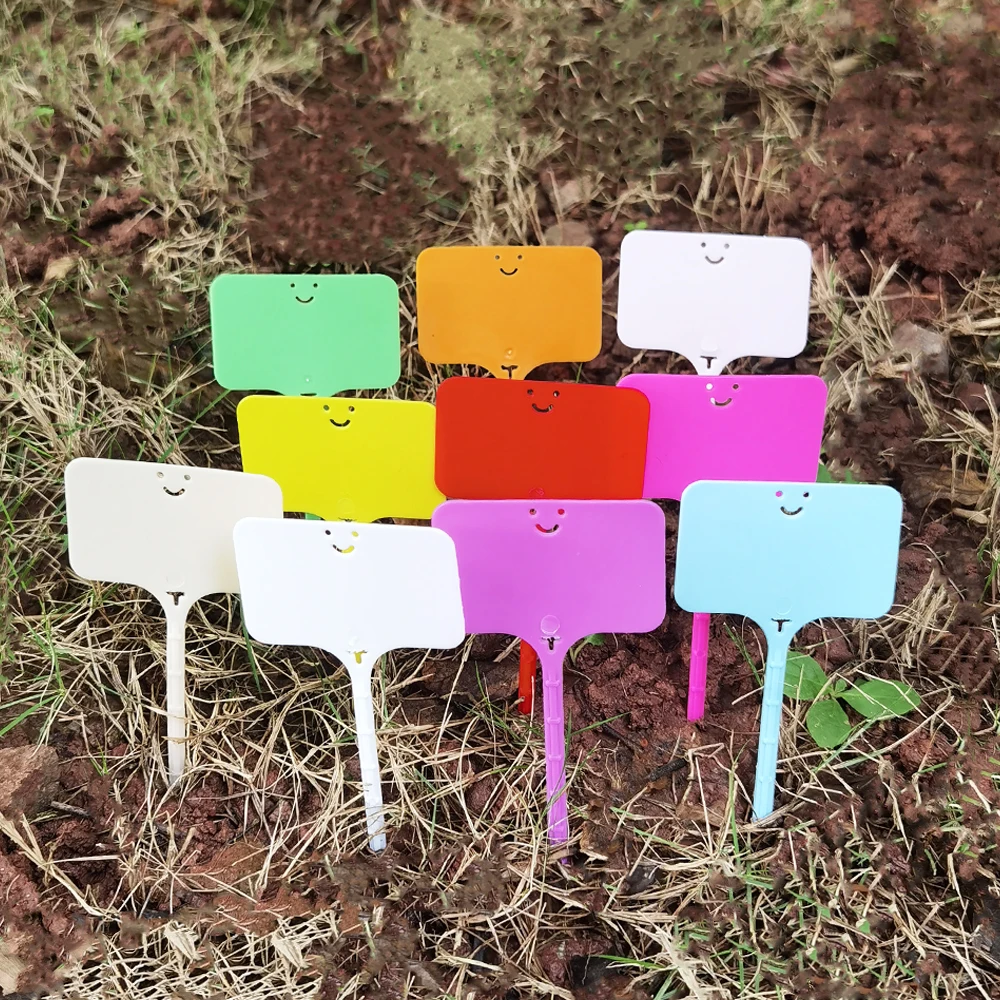 Garden Labels 30-100pcs Re-usable Plastic T-type Sign Tags Waterproof Markers Flower Vegetables Potted Stakes