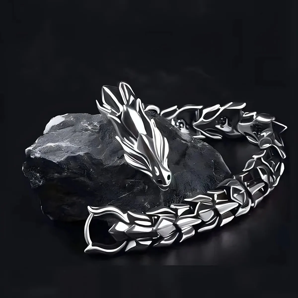 Men's Viking Dragon Bangle Bracelet 20CM 3 Color