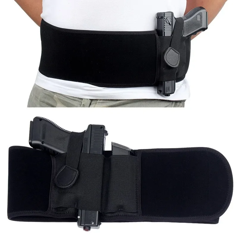 Nylon Right Hand Concealed Carry Belly Band Gun Holster for Hunting