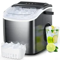 COWSAR Bullet Ice Maker Countertop with Self-Cleaning, 26.5lbs/24Hrs, 6 Mins/9 Pcs Bullet Ice, Portable Ice Maker 1