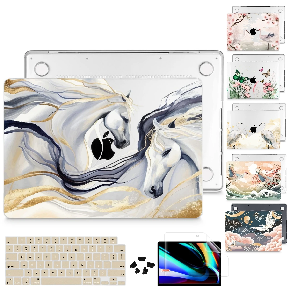Estojo Rígido de Cavalo Galopante para Macbook Pro m2 m1 A2338 A2251 Air 13 A2681 Air 15 A2941 m2 Pro 14 16 133 2023 2023