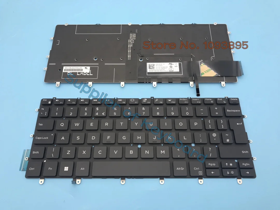 Teclado Portátil com Retroiluminação para Dell Dell Xps 13 9370 9380 13-9370 13-9380 Xps 13 7390 Inglês Reino Unido Francês Azerty Português Novo - Imagem 3
