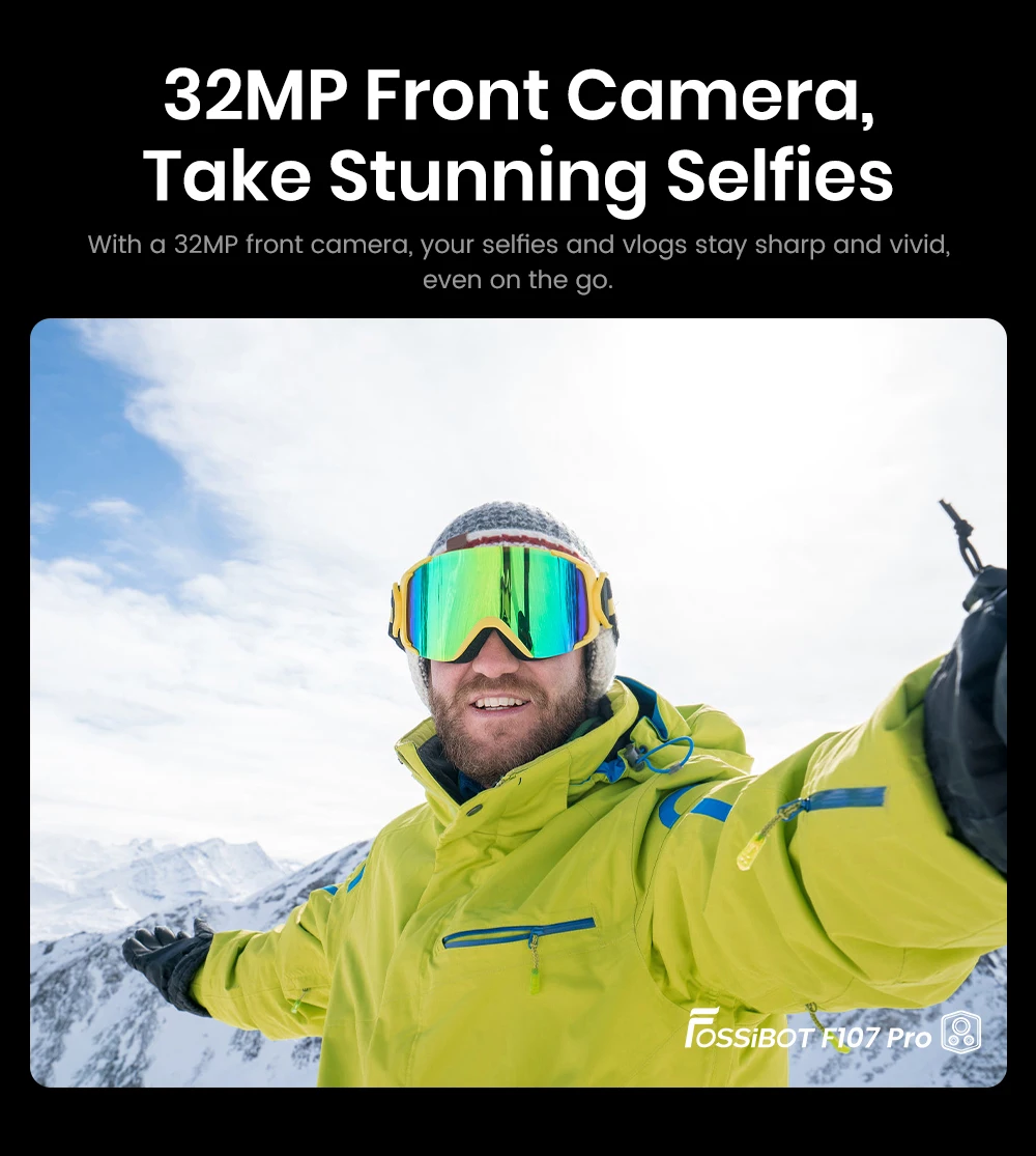 Fossibot F107 Pro 5G Robustes Mobiltelefon 30 GB (12 + 18) + 512 GB Android 15 28000 mAh 66 W 200 MP + 32 MP NFC/GPS Dual-helle Taschenlampen – Detail 10