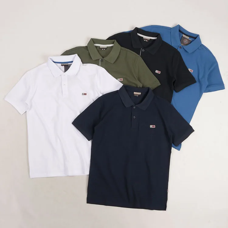 하이 엔드 폴로 셔츠 통기성 순수 코튼 캐주얼 반소매 턴 다운 칼라 비즈니스 레저 남성 티셔츠 여름 패션