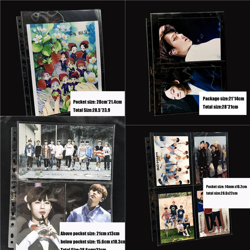 

20pages/lot 1 2 3 4 6 8 9 pocket 11 holes soft Photo Album cards page for Magical currency collection board game star Post card