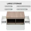 Lift Top Coffee Table with Extendable Tabletop and Storage 3 Drawers, Cabinet 6