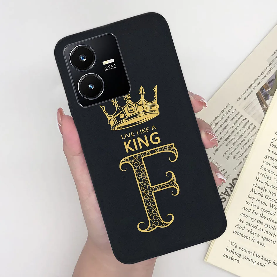 Luxury Fashion Matte Crown Alphabet Pattern Soft Phone Cover