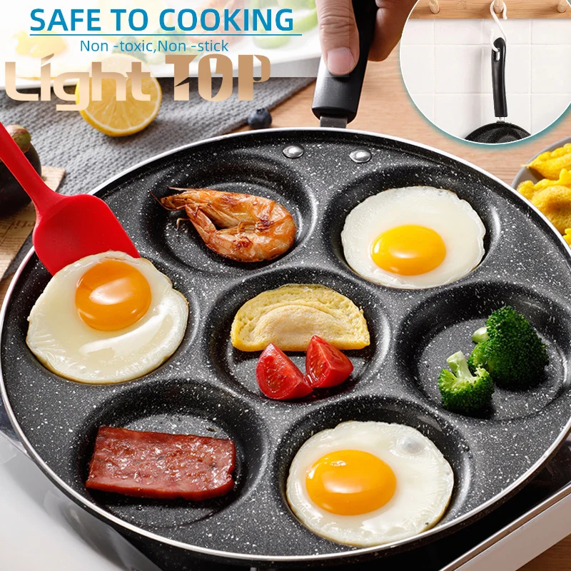 Frying-Pan-Nonstick-Skillet-Omelet-Pan-4-7-Holes-Frying-Pot-Egg-Pancake ...