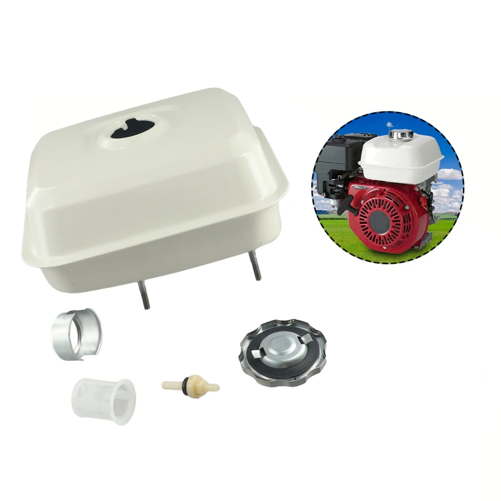 

3L Fuel Tank Assembly Replacement for Honda GX140 GX160 GX200 Complete with Cap Strainer Long Lasting Construction