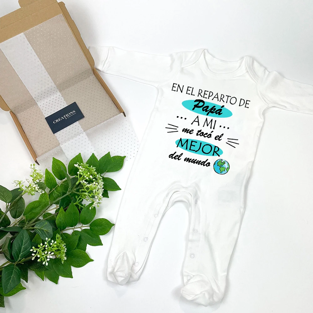 Baby Clothes Baby Sleepsuit You Are The Best Father in The World Print Babys Sleepsuit Long Sleeve Infant Bodysuit Newborn Shower Boy Girl Infant Sleepsuit