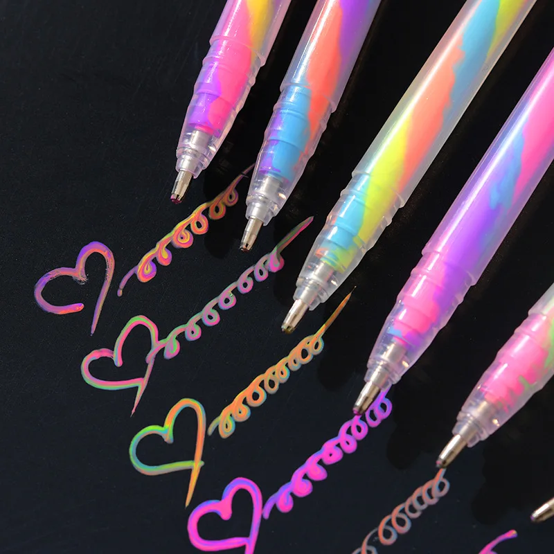 6PCS/set Pastel Colors Pens Glitter 1.2mm Gel Pen Highlighter Marking Writing Scrapbooking for