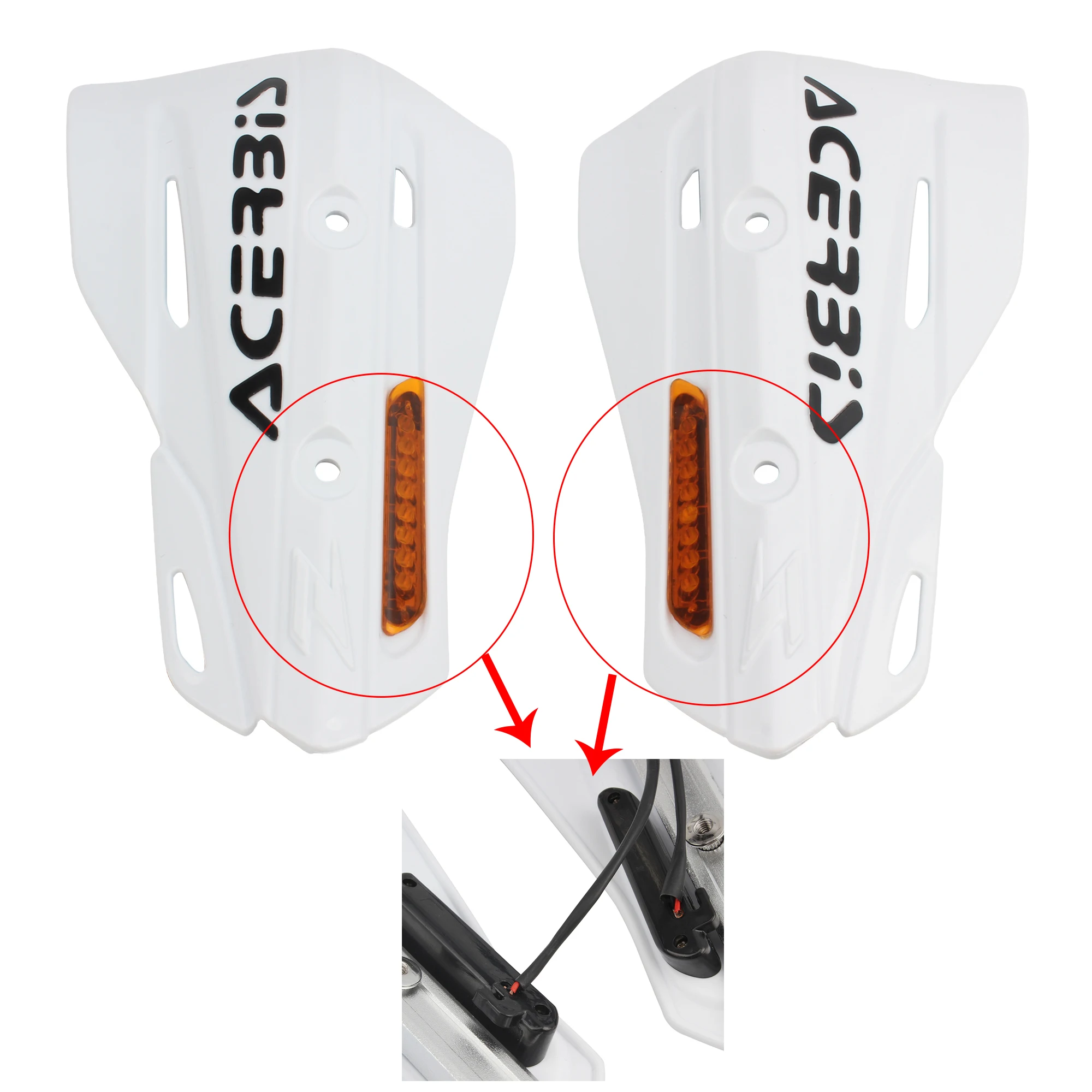 1 Pair Motorcross Handguard Mini Lamp For KLX RMZ CRF YZF SX EXC XCW SMR Dirt Bike