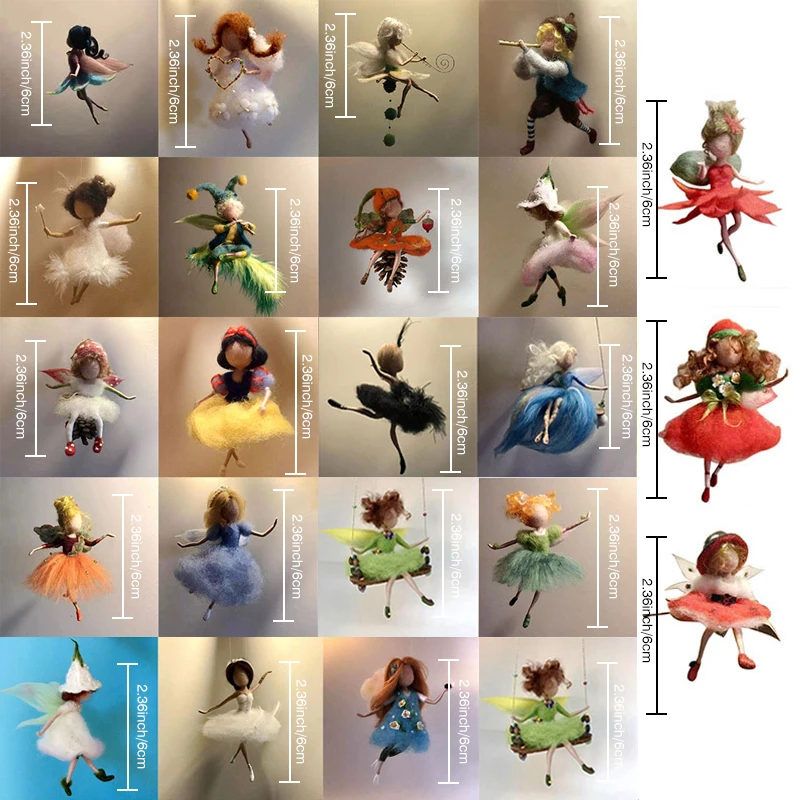 1Set Little Fairy DIY Wool Needle Felting Material Package Wool Felt Craft Poke Set Handcraft Kit For Needle Felting Kids Gift needle felting kit wool felting kit
