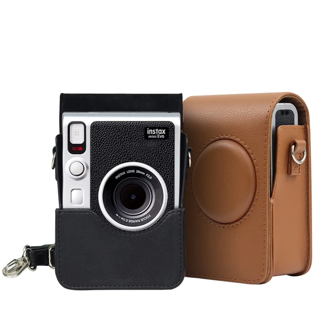 Fujifilm Instax Mini Evo Instant Camera Smartphone Photos Printer Brown  Black Color+ (Optional Instax Mini White Film 20 sheets)