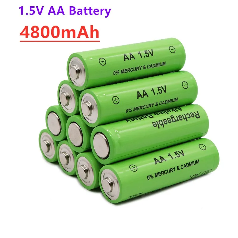 

100% New Tag 4800mAh Rechargeable Battery AA1.5 V. Alcalinas Drummey For Toy Light Emitting Diode