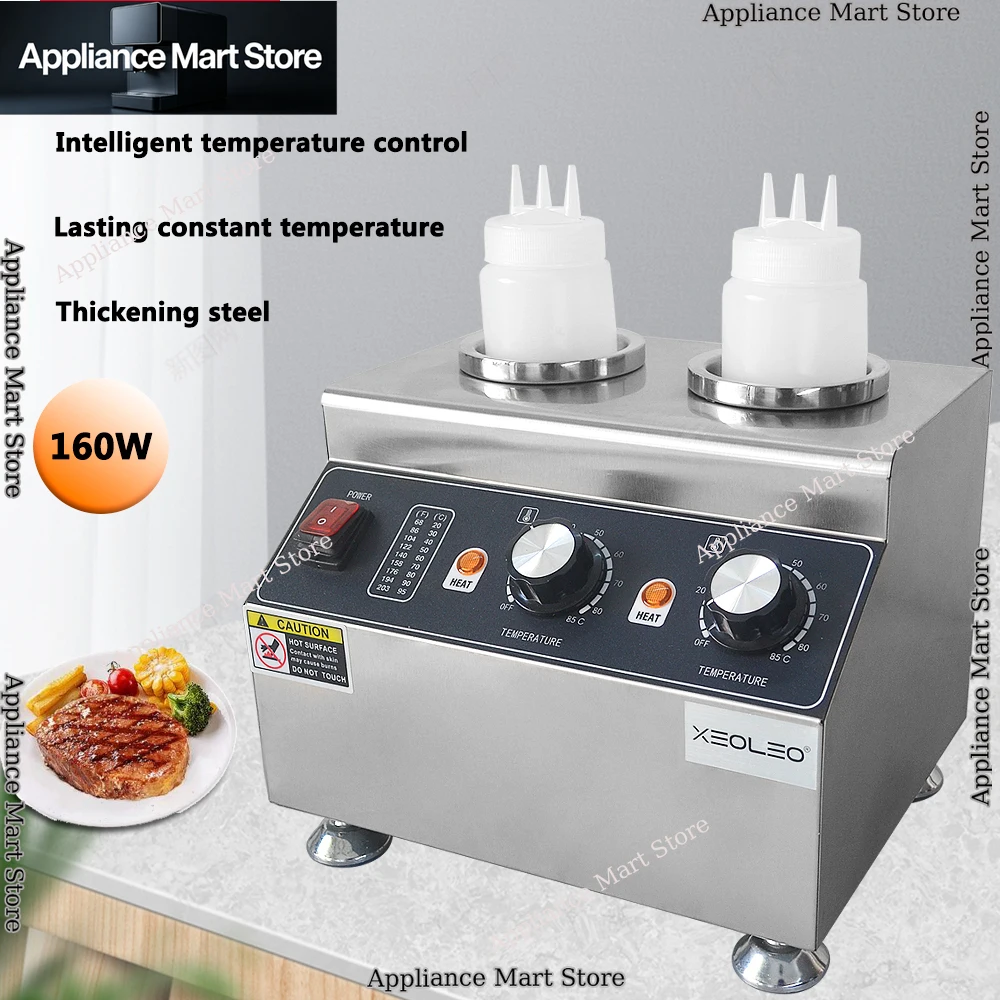 160W Double Cylinder Chocolate Jam Heater Electric Heating Sauce Chocolate Warmer Machine Stainless Steel Jam Thermos WHYY 1