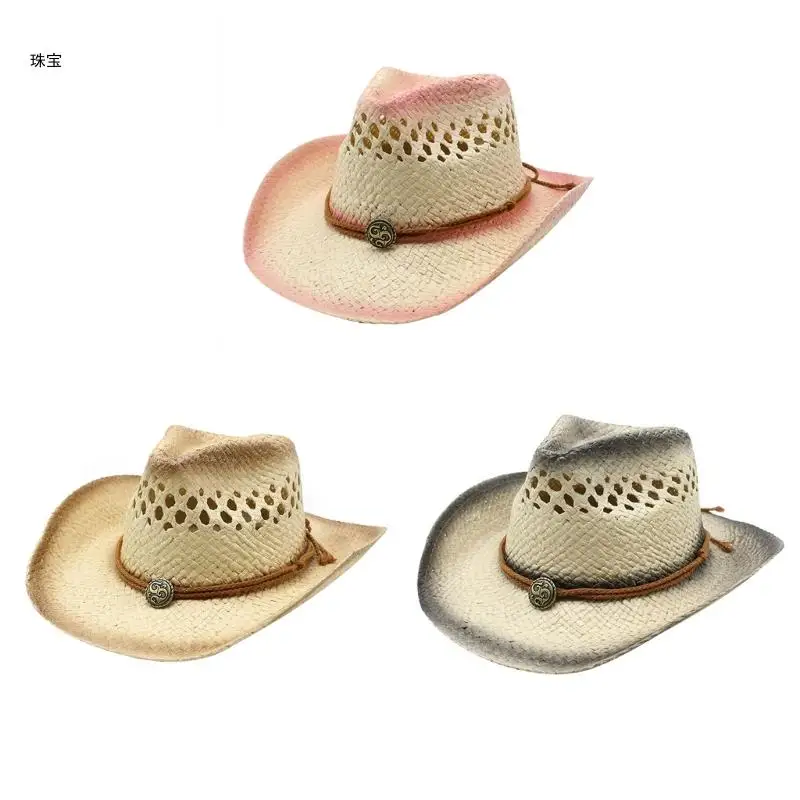 

X5QE Portable Fishing Hat Woven Fisherman Hat Gift for Camping Climbing Lovers Woven Wide Brim for Dress-up